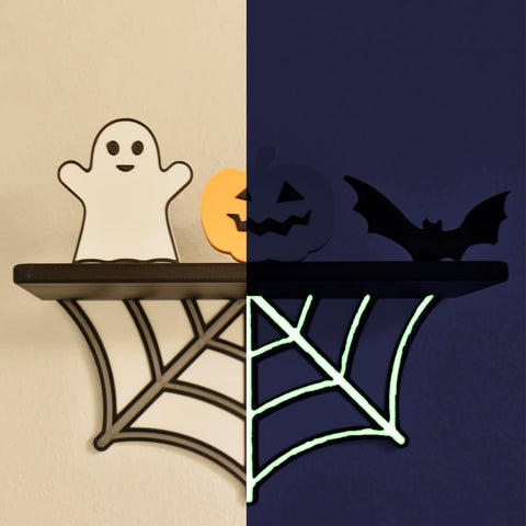 Halloween Spider Web Floating Shelf – 9 Inch Wide 5 Inch Deep | Made in USA Chatelet Manufacturing 