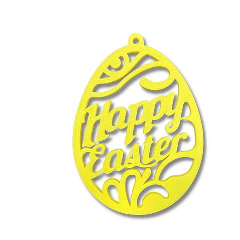 Easter Wall Decor – 3D Printed Happy Easter Hanging Ornament | Made in USA Chatelet Manufacturing 