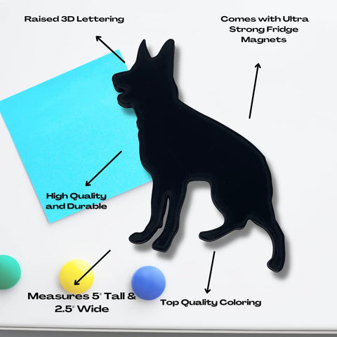 German Shepherd Fridge Magnet - Black - Dog Refrigerator Magnet - Made in the USA Chatelet Manufacturing 