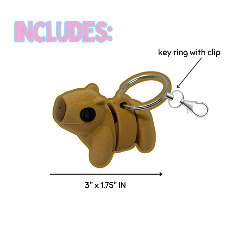 Articulated Baby Pink Axolotl Keychain – Flexible Fidget Toy | Made in USA Chatelet Manufacturing 