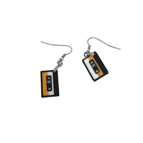 Retro Cassette Tape Earrings Set – 90s Party Accessories | Made in USA Chatelet Manufacturing 