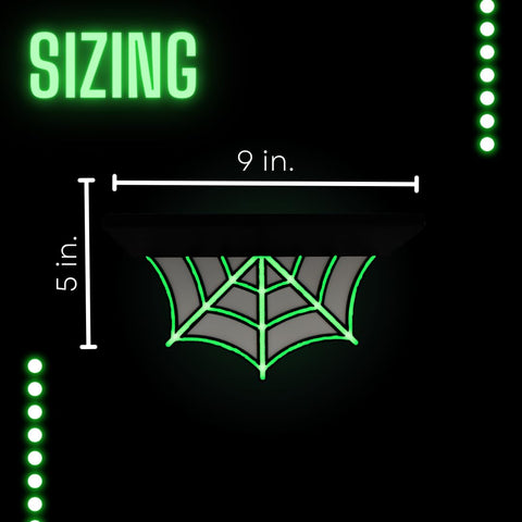 Halloween Spider Web Floating Shelf – 9 Inch Wide 5 Inch Deep | Made in USA Chatelet Manufacturing 