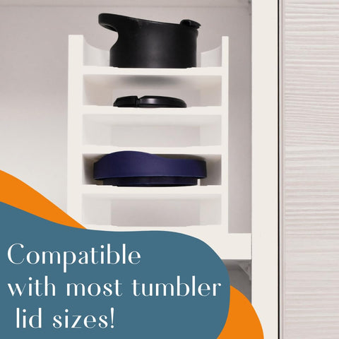 Tumbler Lid Organizer Rack – 5 Slot Lid and Straw Holder | Compatible with Yeti Rambler | Made in USA Chatelet Manufacturing 