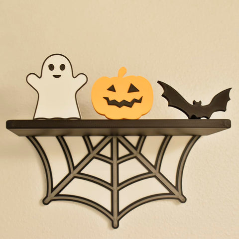 Halloween Spider Web Floating Shelf – 9 Inch Wide 5 Inch Deep | Made in USA Chatelet Manufacturing 