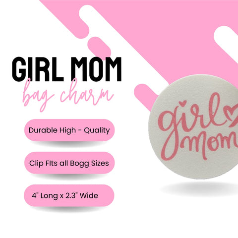 Girl Mom Bogg Bag Charm Accessories – Pink White Decorative Clip | Made in USA Chatelet Manufacturing 