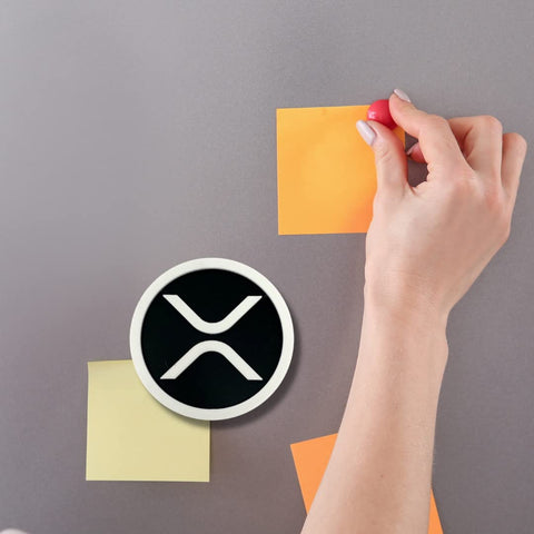 Ripple XRP Token Logo Fridge Magnet 4.5 Inch – Black White Design | Made in USA Chatelet Manufacturing 