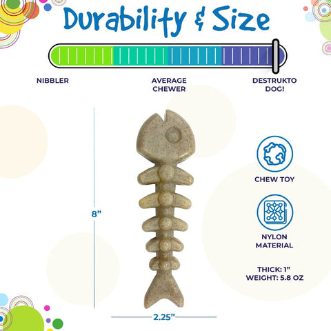 SodaPup Fish Bone Durable Nylon Dog Chew Toy – Tough Power Chewer Toy | Made in USA SodaPup  Nylon Dog Toys