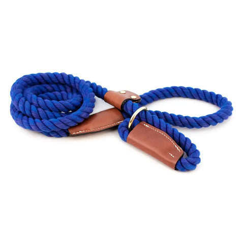 6 Foot Cotton Rope Slip Lead – Soft Durable Dog Leash with Leather Stopper | Made in USA Auburn Leathercrafters  item