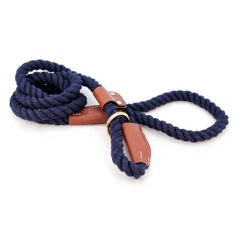 6 Foot Cotton Rope Slip Lead – Soft Durable Dog Leash with Leather Stopper | Made in USA Auburn Leathercrafters  item