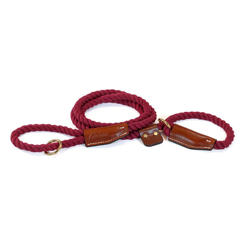 6 Foot Cotton Rope Slip Lead – Soft Durable Dog Leash with Leather Stopper | Made in USA Auburn Leathercrafters  item