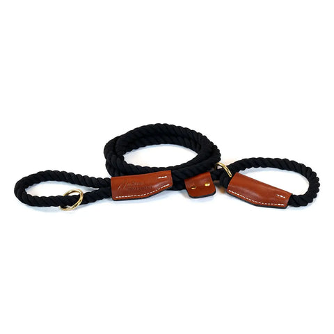 6 Foot Cotton Rope Slip Lead – Soft Durable Dog Leash with Leather Stopper | Made in USA Auburn Leathercrafters  item
