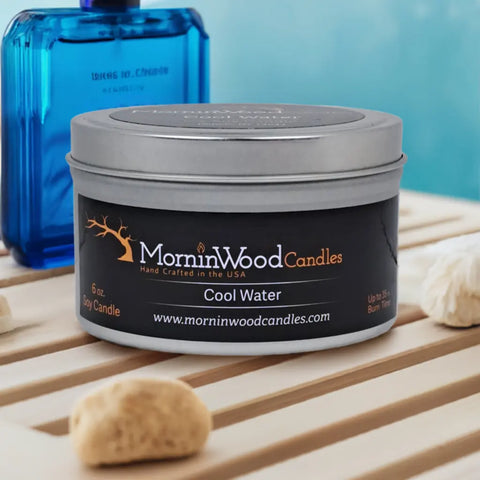 6 Oz Cool Water Scented Soy Candle – Long-Lasting 35 Hour Burn | MorninWood Candles Made in USA MorninWood Candles  Candles