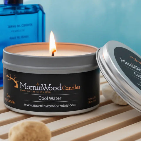 6 Oz Cool Water Scented Soy Candle – Long-Lasting 35 Hour Burn | MorninWood Candles Made in USA MorninWood Candles  Candles