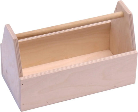 6 Piece Solid Cherry Wood Kids Tool Box Set – Handcrafted Toy Tools 10 Inch Carry Case | Made in USA Amish Toy Box  Toy