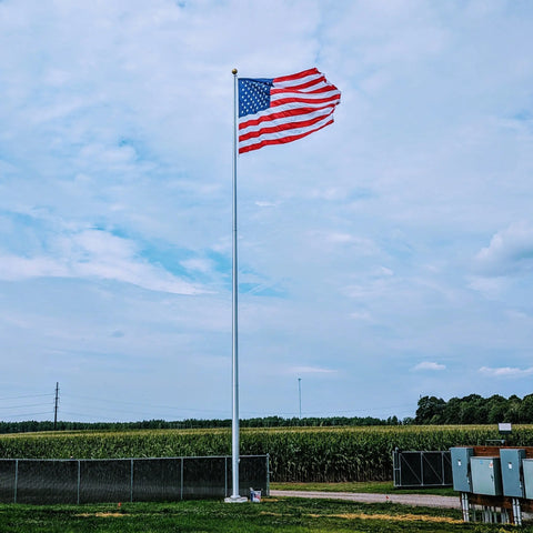 60-Foot Commercial Grade Tapered Aluminum Flagpole – Heavy-Duty External Halyard | Made in USA Freedom Flag and Pole 
