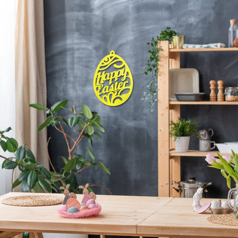 Easter Wall Decor – 3D Printed Happy Easter Hanging Ornament | Made in USA Chatelet Manufacturing 