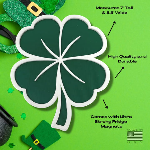 Lucky Four Leaf Clover Fridge Magnet – 7 Inch St Patrick’s Day Decor | Made in USA Chatelet Manufacturing 