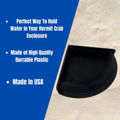 Hermit Crab Corner Pool | Watering Dish for Crabs, Frogs, Lizards | Corner Watering Pool With Ramp Access | Made in USA Chatelet Manufacturing 