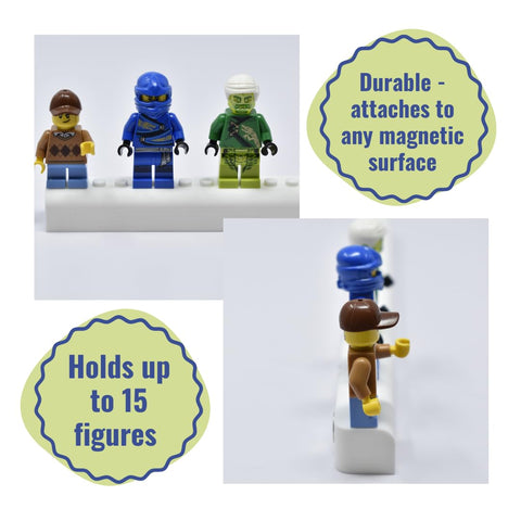 Magnetic Lego Minifigure Display Rack – Holds 15 Figures – Made in USA Chatelet Manufacturing 