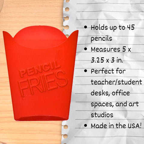 French Fry Pencil Holder – Novelty Desk Organizer for School or Office | Made in USA Chatelet Manufacturing 