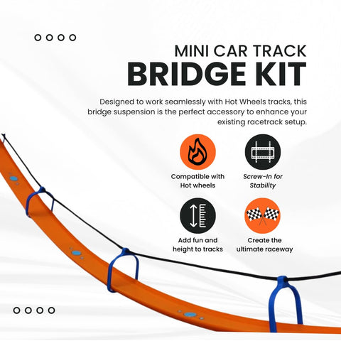 Suspension Bridge Track Kit – Hot Wheels Compatible – 10 Supports with Rope | Made in USA Chatelet Manufacturing 