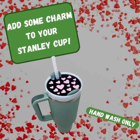 Valentines Day Heart Topper Charm – Stanley Tumbler Accessory | Made in USA Chatelet Manufacturing 