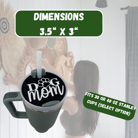 Baglets Tumbler Topper Charms – Dog Mom Design – Removable Cup Decor | Made in USA Chatelet Manufacturing 