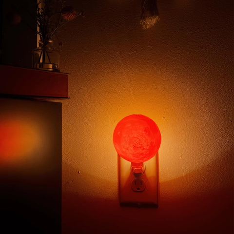 4 Inch Mars Lithophane Night Light – Translucent Planet Decor | Handmade Made in USA Chatelet Manufacturing 