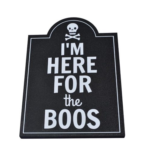 I'm Here for the Boos Halloween Bar Sign – 6.5x8.75 Inch Rustic Decor | Made in USA Chatelet Manufacturing 