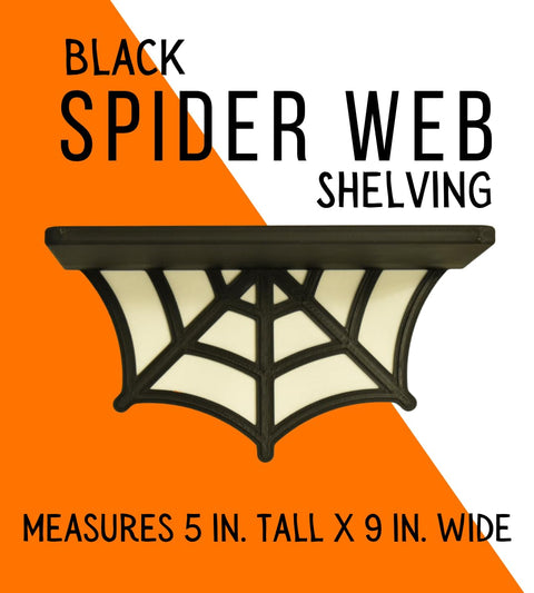 Halloween Spider Web Floating Shelf – 9 Inch Wide 5 Inch Deep | Made in USA Chatelet Manufacturing 