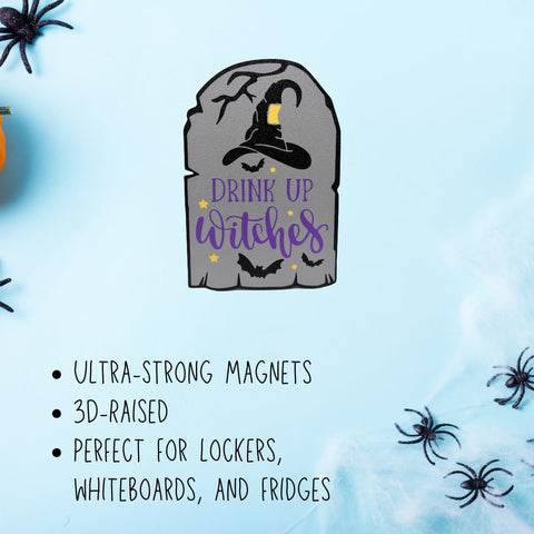Halloween Drink Up Witches Fridge Magnet – 3D Raised Party Decor | Made in USA Chatelet Manufacturing 