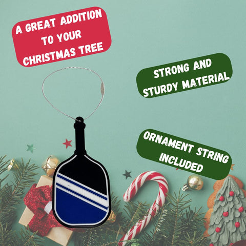 Handcrafted Pickleball Paddle Christmas Ornament – Holiday Decor for Fans | Made in USA Chatelet Manufacturing 