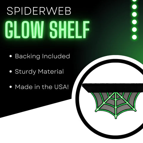Halloween Spider Web Floating Shelf – 9 Inch Wide 5 Inch Deep | Made in USA Chatelet Manufacturing 