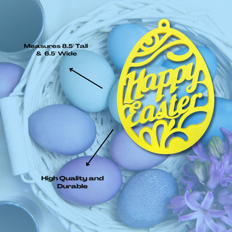 Easter Wall Decor – 3D Printed Happy Easter Hanging Ornament | Made in USA Chatelet Manufacturing 