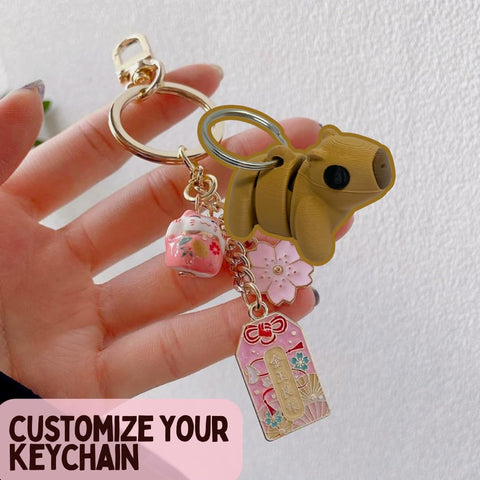 Articulated Baby Pink Axolotl Keychain – Flexible Fidget Toy | Made in USA Chatelet Manufacturing 