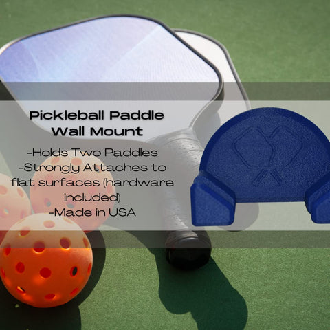 Pickleball Paddle Holder Wall Mount – Dual Racket Organizer | Made in USA Chatelet Manufacturing 