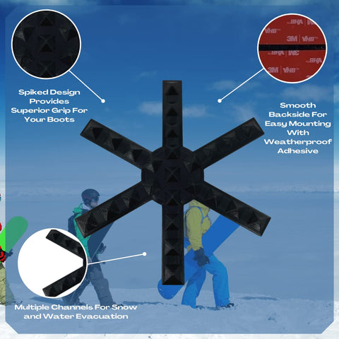 Snowboard Stomp Pad – Snowflake Spike Pattern for Enhanced Grip | Made in USA Chatelet Manufacturing 
