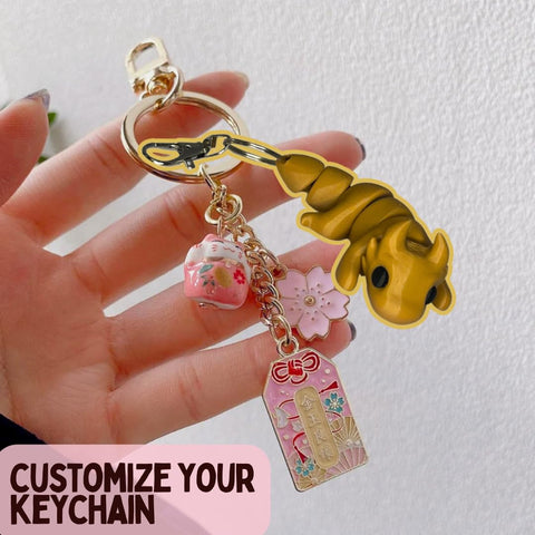 Articulated Baby Pink Axolotl Keychain – Flexible Fidget Toy | Made in USA Chatelet Manufacturing 