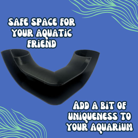 Aquarium Corner Tube Tunnel – 6.5 Inch Hideout for Fish and Shrimp | Durable Tank Decor | Made in USA Chatelet Manufacturing 