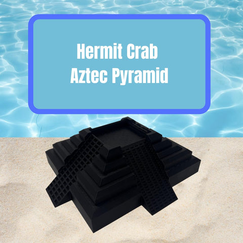 Hermit Crab Aztec Pyramid Decor & Pool | Hermit Crab Cage Decorative Accessories | Made in USA Chatelet Manufacturing 