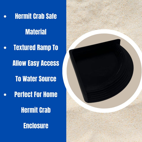 Hermit Crab Corner Pool | Watering Dish for Crabs, Frogs, Lizards | Corner Watering Pool With Ramp Access | Made in USA Chatelet Manufacturing 