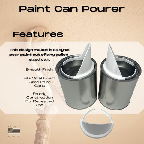 3 Pack Quart Paint Can Pourers – Spill-Resistant Pour Spouts for Quart Cans | Made in USA Chatelet Manufacturing 