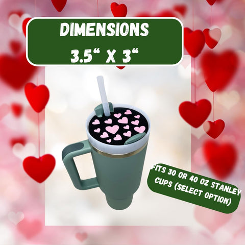 Valentines Day Heart Topper Charm – Stanley Tumbler Accessory | Made in USA Chatelet Manufacturing 
