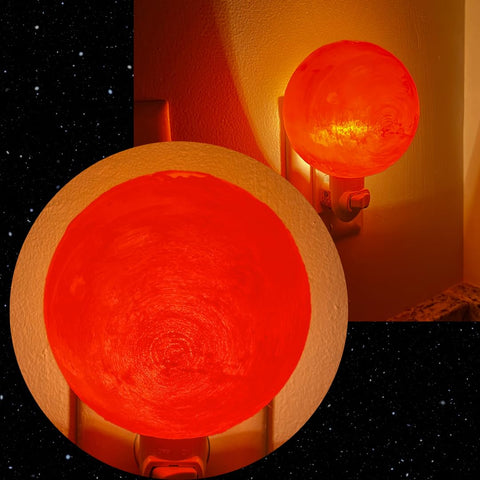 4 Inch Mars Lithophane Night Light – Translucent Planet Decor | Handmade Made in USA Chatelet Manufacturing 