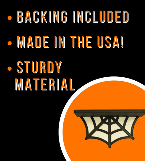 Halloween Spider Web Floating Shelf – 9 Inch Wide 5 Inch Deep | Made in USA Chatelet Manufacturing 