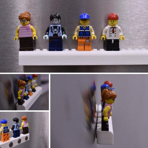 Magnetic Lego Minifigure Display Rack – Holds 15 Figures – Made in USA Chatelet Manufacturing 