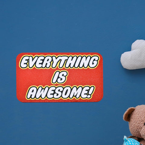 Inspirational Everything Is Awesome Wall Plaque – Vibrant Red Decor | Made in USA Chatelet Manufacturing 