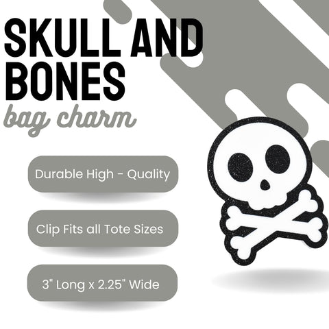 Halloween Skull And Crossbones Bag Charm – Rubber Tote Accessory | Made in USA Chatelet Manufacturing 