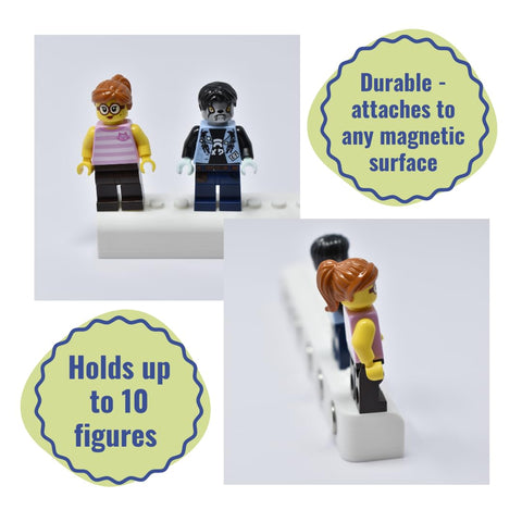 Magnetic Lego Minifigure Display Rack – Holds 15 Figures – Made in USA Chatelet Manufacturing 