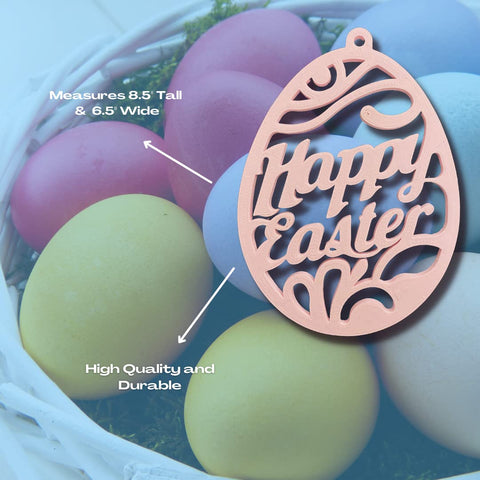 Easter Wall Decor – 3D Printed Happy Easter Hanging Ornament | Made in USA Chatelet Manufacturing 